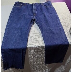 Levis 501 Jeans Men's 48x32 Blue Straight Button Fly Mid-Rise Medium Wash Denim